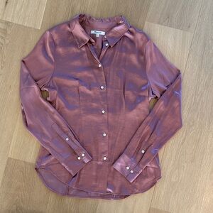 Madewell Satin Button-Down Shirt - Mauve